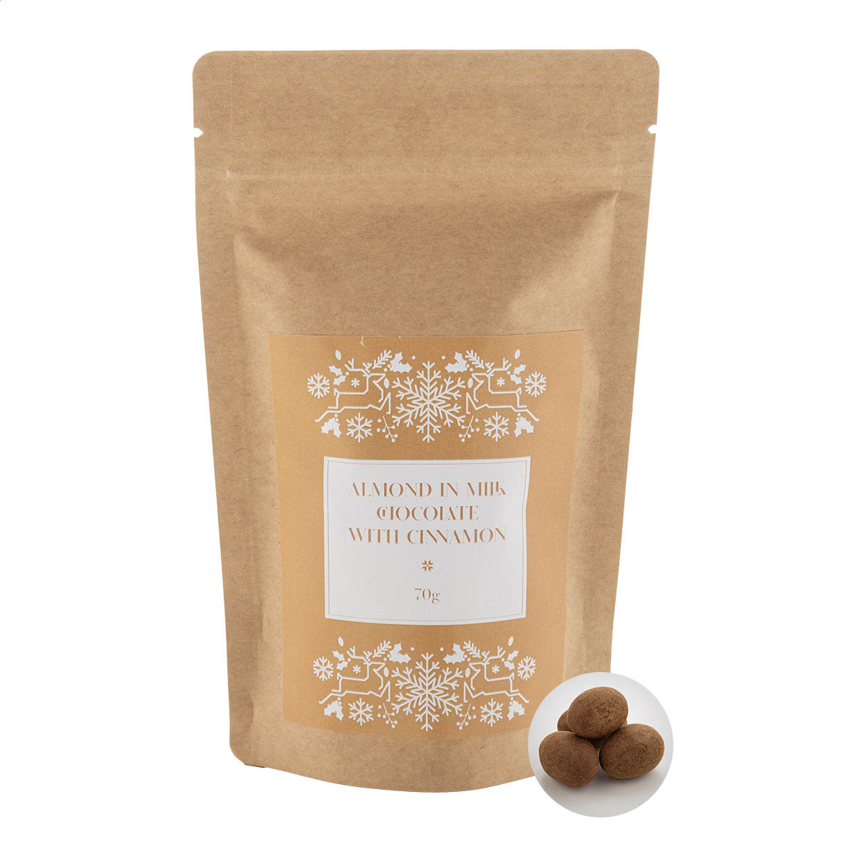 Cinnanut migdały z czekoladą i cynamonem, 70 g - naturalny / AP65434