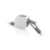 Zwijany kabel do ładowania i synchronizacji 3 w 1 - biały Zwijany kabel do ładowania i synchronizacji 3 w 1 - biały