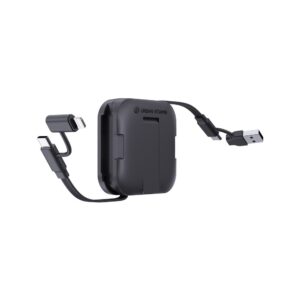 Zwijany kabel do ładowania, stojak na telefon Urban Vitamin San Jose - czarny Zwijany kabel do ładowania, stojak na telefon Urban Vitamin San Jose - czarny