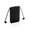 Power bank 5000 mAh, zintegrowany kabel 3 w 1 - czarny