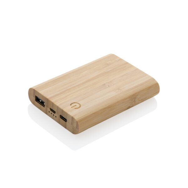 Bambusowy power bank 5000 mAh - brązowy