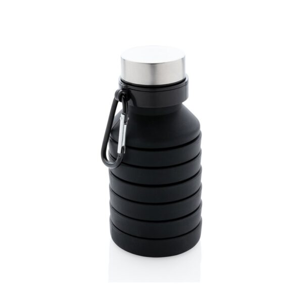 Składana butelka sportowa 550 ml z karabińczykiem - czarny