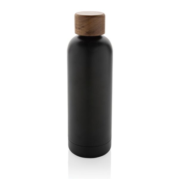 Butelka termiczna 500 ml Wood, stal nierdzewna z recyklingu - czarny