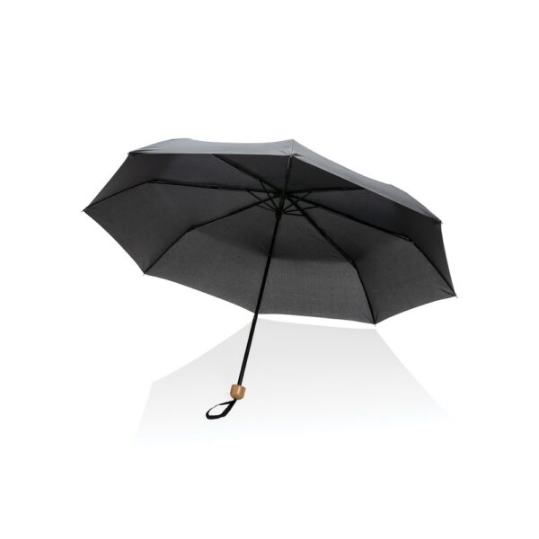 Mały bambusowy parasol 20.5" AWARE™ RPET - czarny