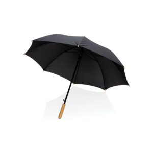 Bambusowy parasol automatyczny 23" AWARE™ RPET - czarny Bambusowy parasol automatyczny 23" AWARE™ RPET - czarny