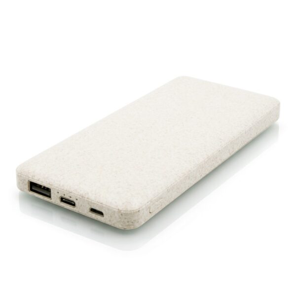 Power bank 8000 mAh ze słomy pszenicznej | Jenkins - neutralny Power bank 8000 mAh ze słomy pszenicznej | Jenkins - neutralny