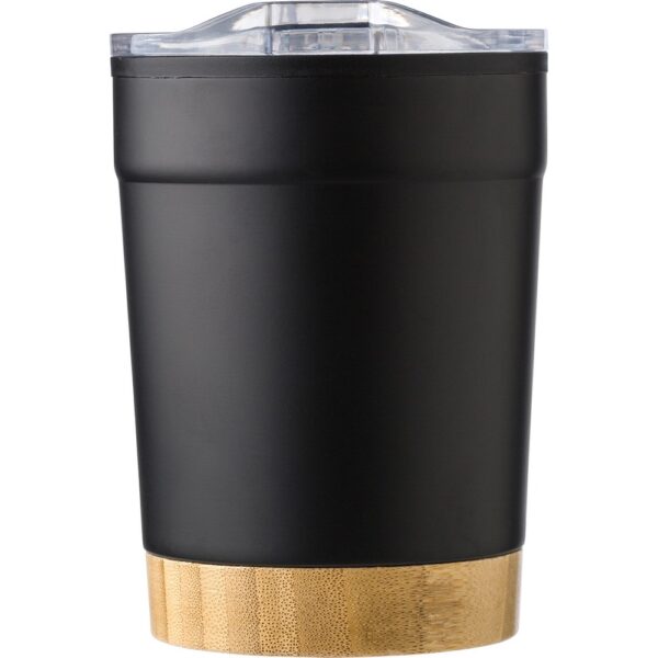 Kubek termiczny 300 ml z bambusowym elementem - czarny Kubek termiczny 300 ml z bambusowym elementem - czarny