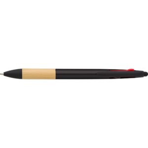 Długopis, wielokolorowy wkład, touch pen - czarny