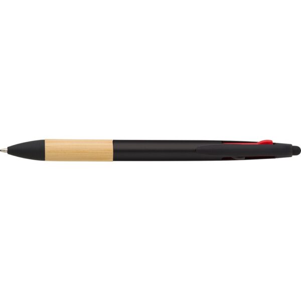 Długopis, wielokolorowy wkład, touch pen - czarny