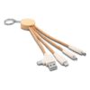 Korkowy kabel do ładowania B'RIGHT, bambusowy element, brelok do kluczy | Antez - neutralny