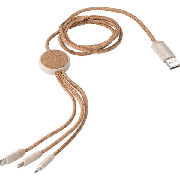 Korkowy kabel do ładowania - brązowy
