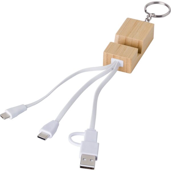 Kabel do ładowania, stojak na telefon - brązowy