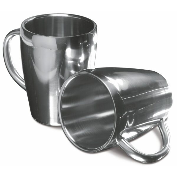 Zestaw: 2 kubki 200 ml - srebrny Zestaw: 2 kubki 200 ml - srebrny