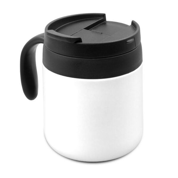 Kubek termiczny 400 ml z rączką | Wyatt - biały