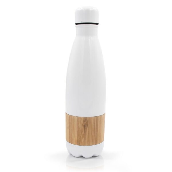 Butelka termiczna 500 ml z bambusowym elementem | Blake - biały