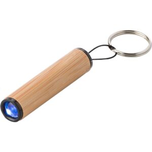 Bambusowy brelok do kluczy, lampka LED - brązowy Bambusowy brelok do kluczy, lampka LED - brązowy
