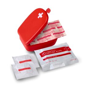 Apteczka w plastikowym opakowaniu, 9 el. - czerwony