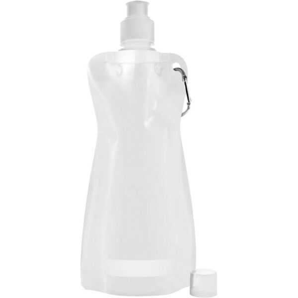 Składany bidon 420 ml z karabińczykiem - biały Składany bidon 420 ml z karabińczykiem - biały