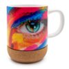 Kubek ceramiczny 370 ml z korkowym elementem | Kate