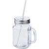 Słoik do picia 480 ml ze słomką - neutralny
