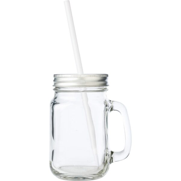 Słoik do picia 480 ml ze słomką
