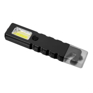 Latarka bezpieczeństwa 4 LED COB, przecinak do pasów, młotek bezpieczeństwa - czarny Latarka bezpieczeństwa 4 LED COB, przecinak do pasów, młotek bezpieczeństwa - czarny