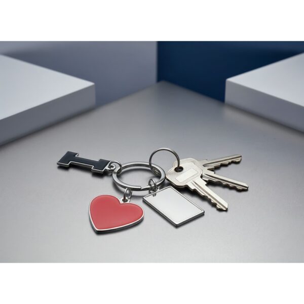 Brelok do kluczy "serce" I love…, z metalową plakietką | Lydus Brelok do kluczy "serce" I love…, z metalową plakietką | Lydus