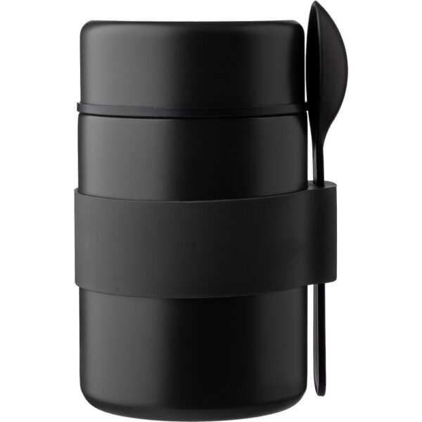 Termiczny pojemnik na żywność 460 ml z łyżeczką - czarny