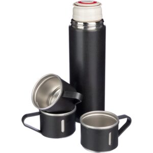 Termos 420 ml, trzy kubki 150 ml - czarny