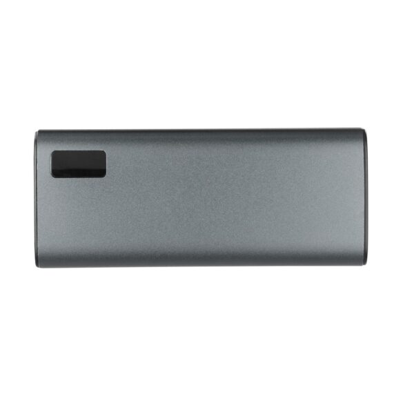 Power bank 10000 mAh z aluminium z recyklingu - srebrny Power bank 10000 mAh z aluminium z recyklingu - srebrny