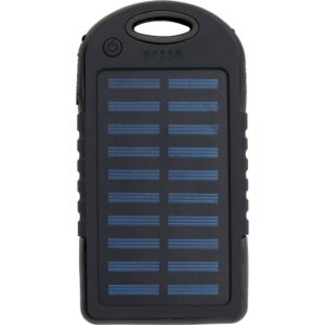 Power bank 4000 mAh z ładowarką słoneczną - czarny