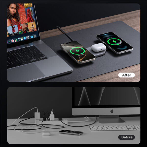 Ładowarka bezprzewodowa 3 w 1 25W Aukey