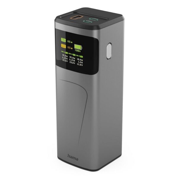 Power bank 20000 mAh Hama High Power 65W - grafitowy Power bank 20000 mAh Hama High Power 65W - grafitowy