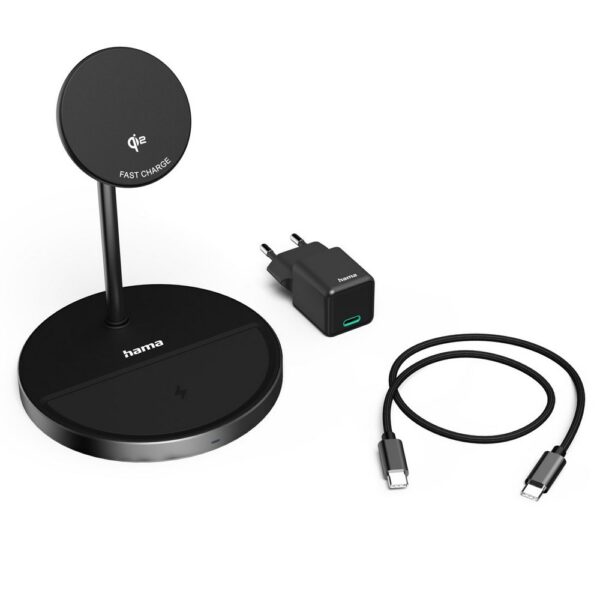 Magnetyczna ładowarka bezprzewodowa 2 w 1, 15W Hama Magnetyczna ładowarka bezprzewodowa 2 w 1, 15W Hama