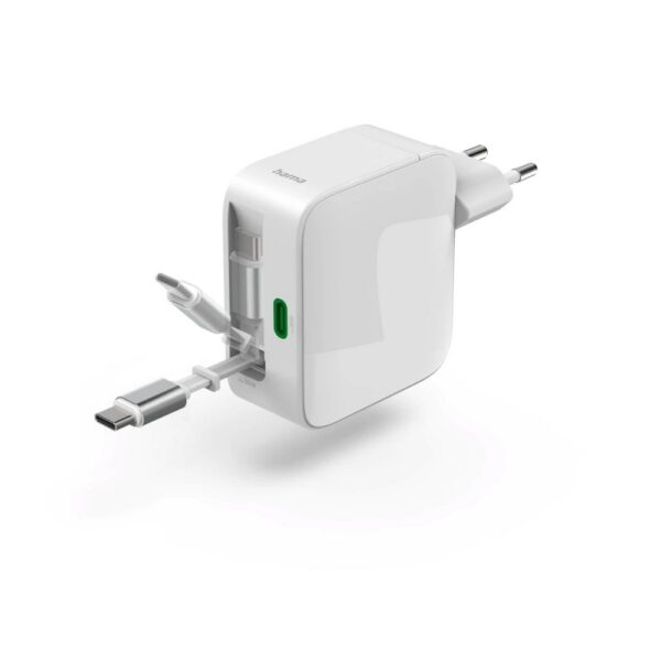 Ładowarka ścienna 65W ze zwijanym kablem Hama Ładowarka ścienna 65W ze zwijanym kablem Hama