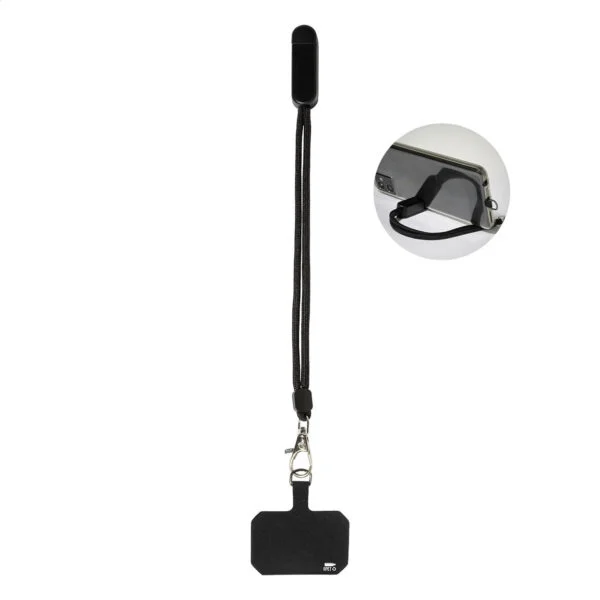 CuffStand Opaska na nadgarstek z uchwytem na telefon komórkowy RPET - czarny / AP800804-10
