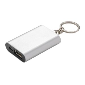 Power bank 1000 mAh, brelok do kluczy - srebrny Power bank 1000 mAh, brelok do kluczy - srebrny