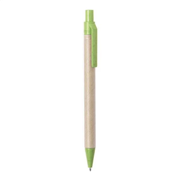 Wepel długopis - zielony / naturalny / AP721868-07