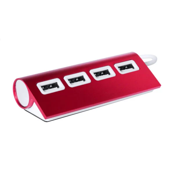 Wudge USB hub - czerwony / biały