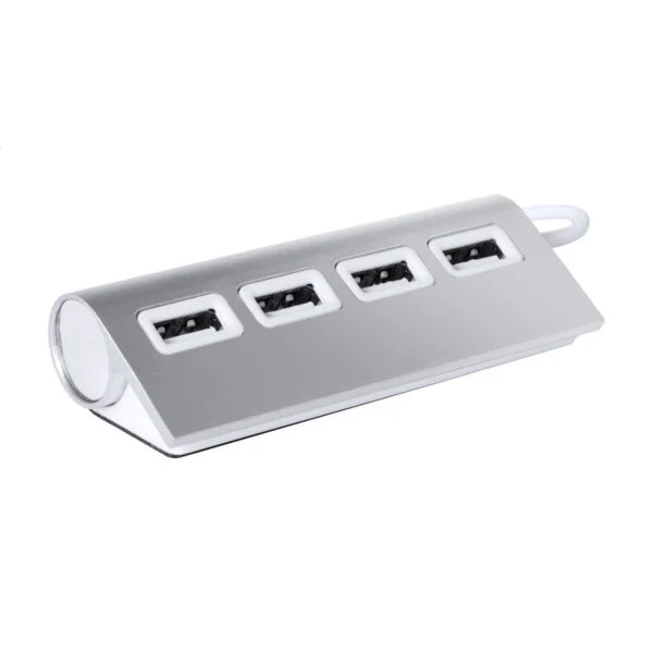 Wudge USB hub - srebrny / biały